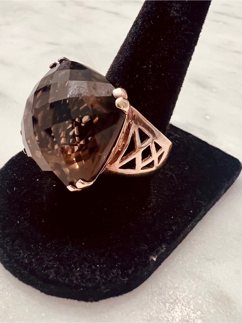 925 Smoky Brown Topaz Cocktail Ring